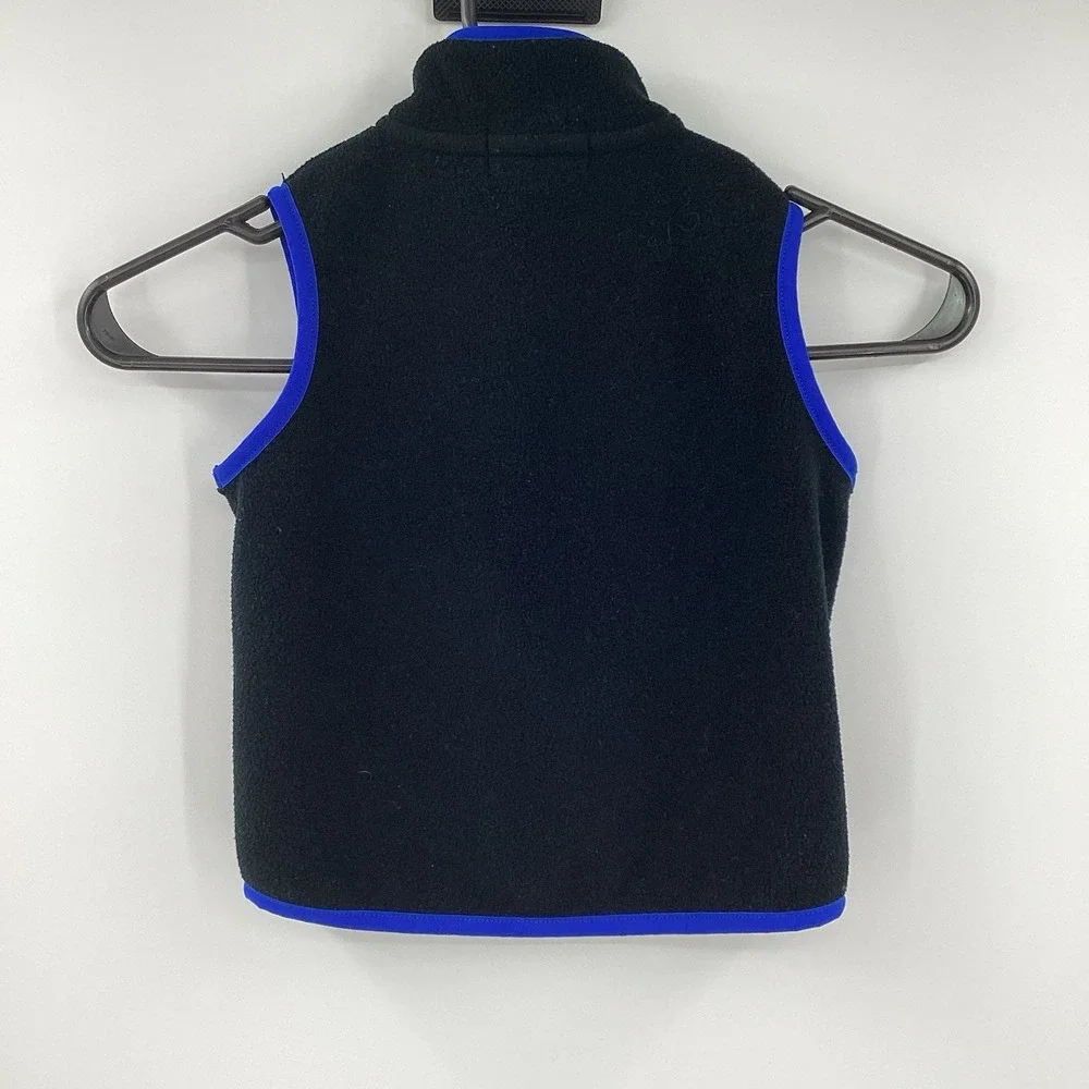 Boy's 2/2T  Polo By Ralph Lauren Vest Fleece Full Zip Black W/ Blue Trim Toddler